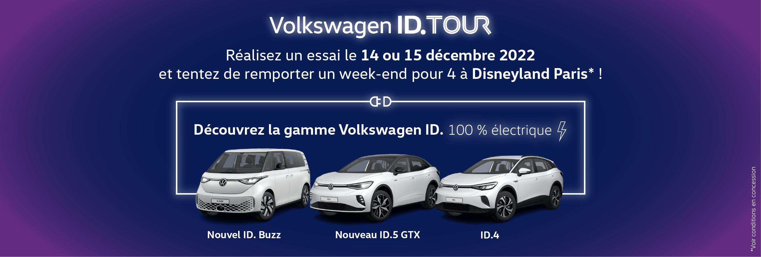 Volkswagen Lens AUTO-EXPO - Tentez de gagner un séjour à Disneyland pour 4 personnes avec l'ID Tour !